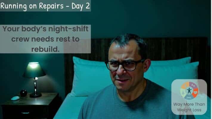 Man tracking fasting biomarkers on Day 2 with sleep deprivation and hunger pangs