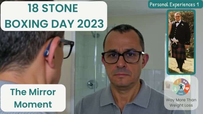 Neil at 18 stone on Boxing Day 2023, mirror moment that sparked transformation