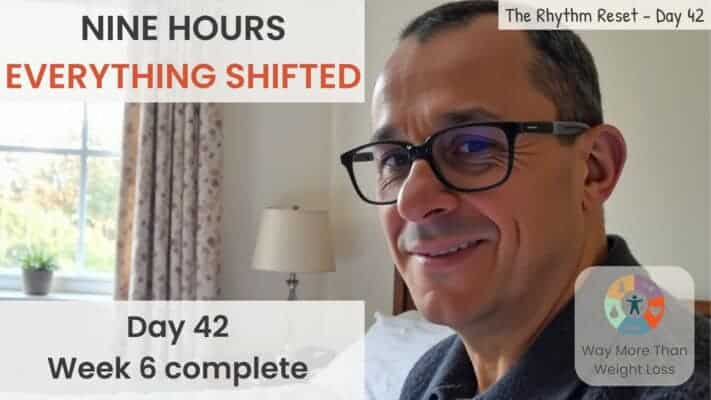 Neil documenting Day 42 of 70-day fasting journey after nine hours of recovery sleep