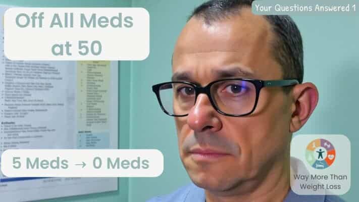 Man at 50 showing transformation from five daily medications to zero medications