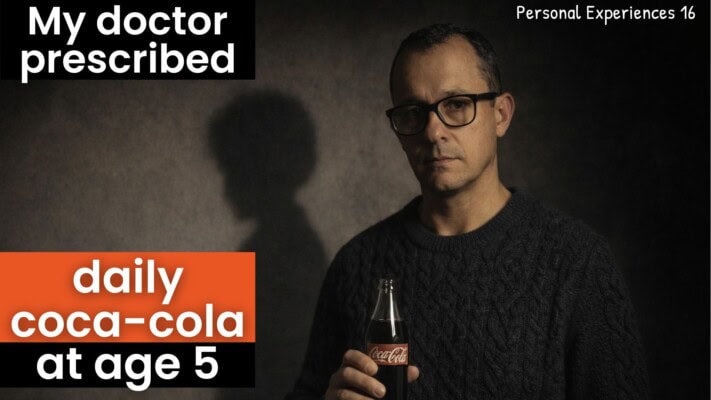 Man sharing story of doctor prescribing daily Coca-Cola at age 5