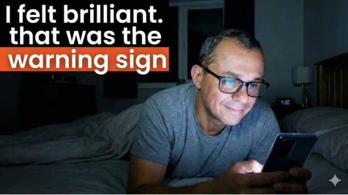 Man awake at 4:30am experiencing sleep deprivation during health journey