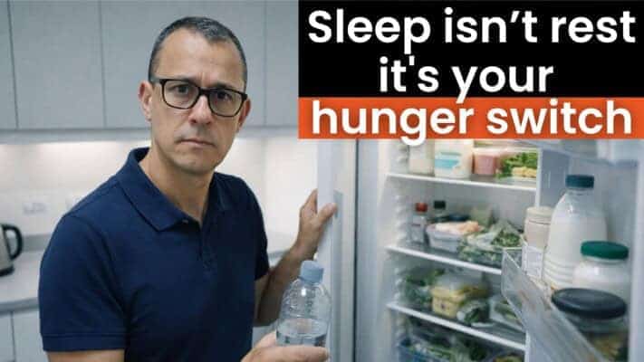 Man experiencing sleep debt affecting hunger during fasting window