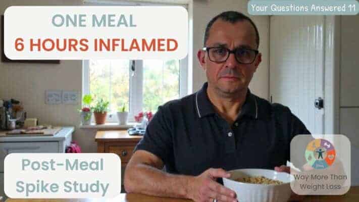 Neil holding bowl of cereal discussing six-hour post-meal inflammation research