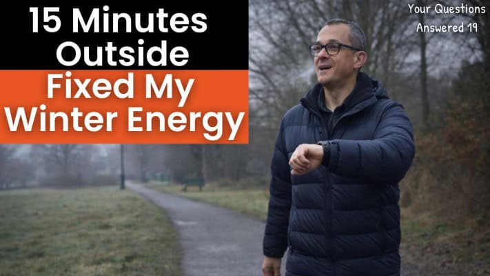 Man standing outside in winter morning light tracking circadian rhythm reset
