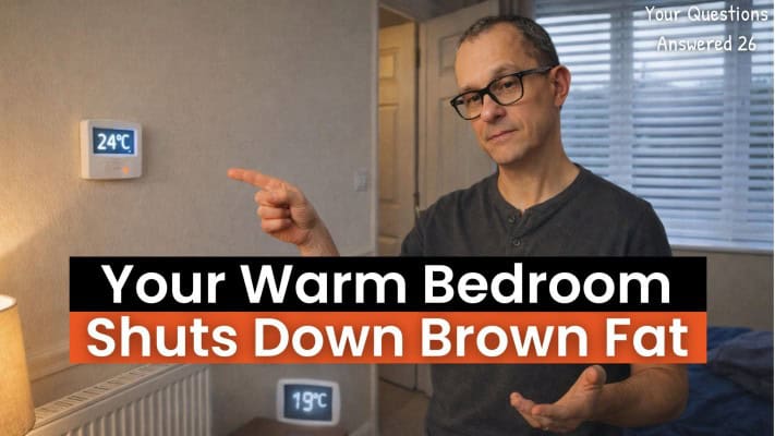 Man adjusting bedroom thermostat to 18 degrees for metabolic benefits