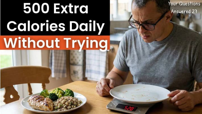 Graph showing 500 extra calories consumed daily from ultra-processed foods vs whole foods