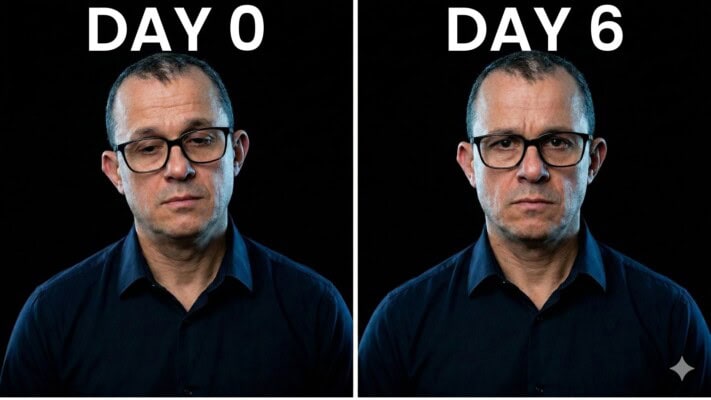 Neil tracking six-day recovery data after one off-plan meal during 70-Day Rhythm Reset