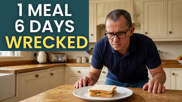 Neil reviewing six-day recovery data after one off-plan meal
