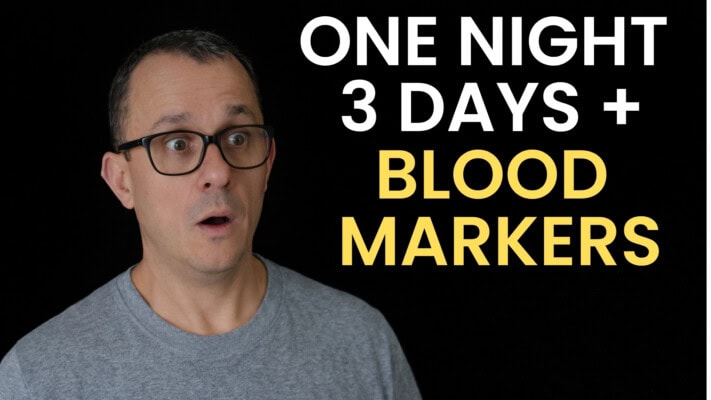 Neil checking blood marker data after one night of ultra-processed food