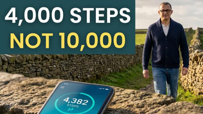Neil tracking daily steps and blood test results showing 4.5 stone weight loss without hitting 10,000 steps