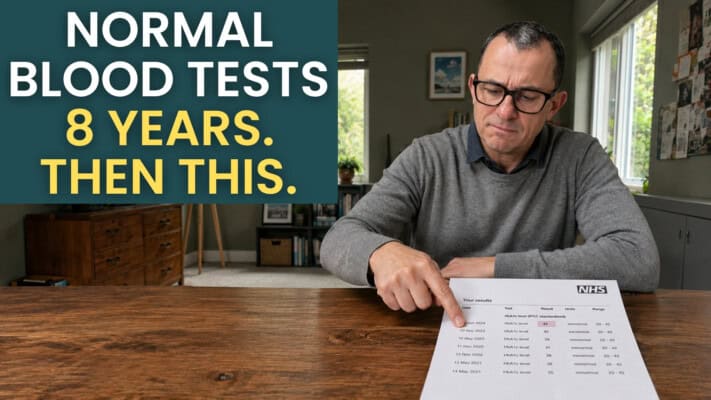 Neil's 13-year NHS HbA1c data showing insulin resistance before diagnosis