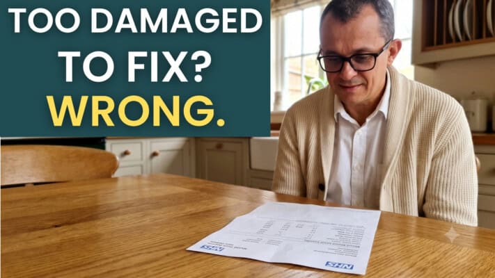 Neil reviewing NHS blood test results showing CRP and ALT inflammation marker improvements after gut health reset